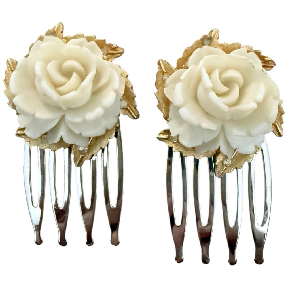 Cream Floral Wedding Hair Flower Pins Bridal Wedding Hair Accessories